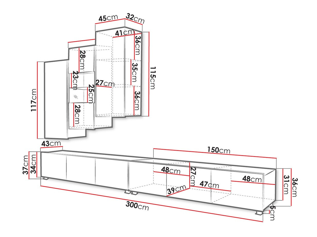 Viesistabas komplekts Tivdalu 133 (Melns + Glancēts melns)