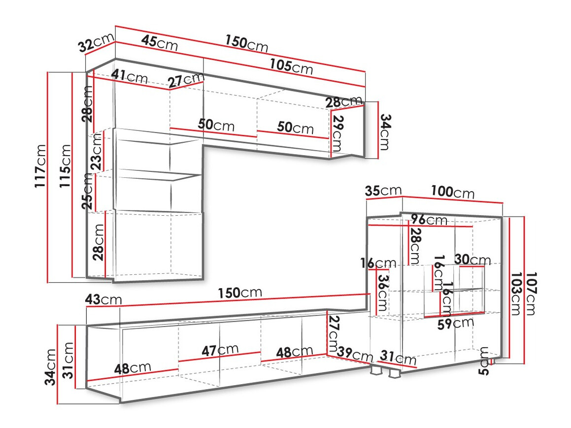 Viesistabas komplekts Tivdalu 107 (Zeltains ozols)