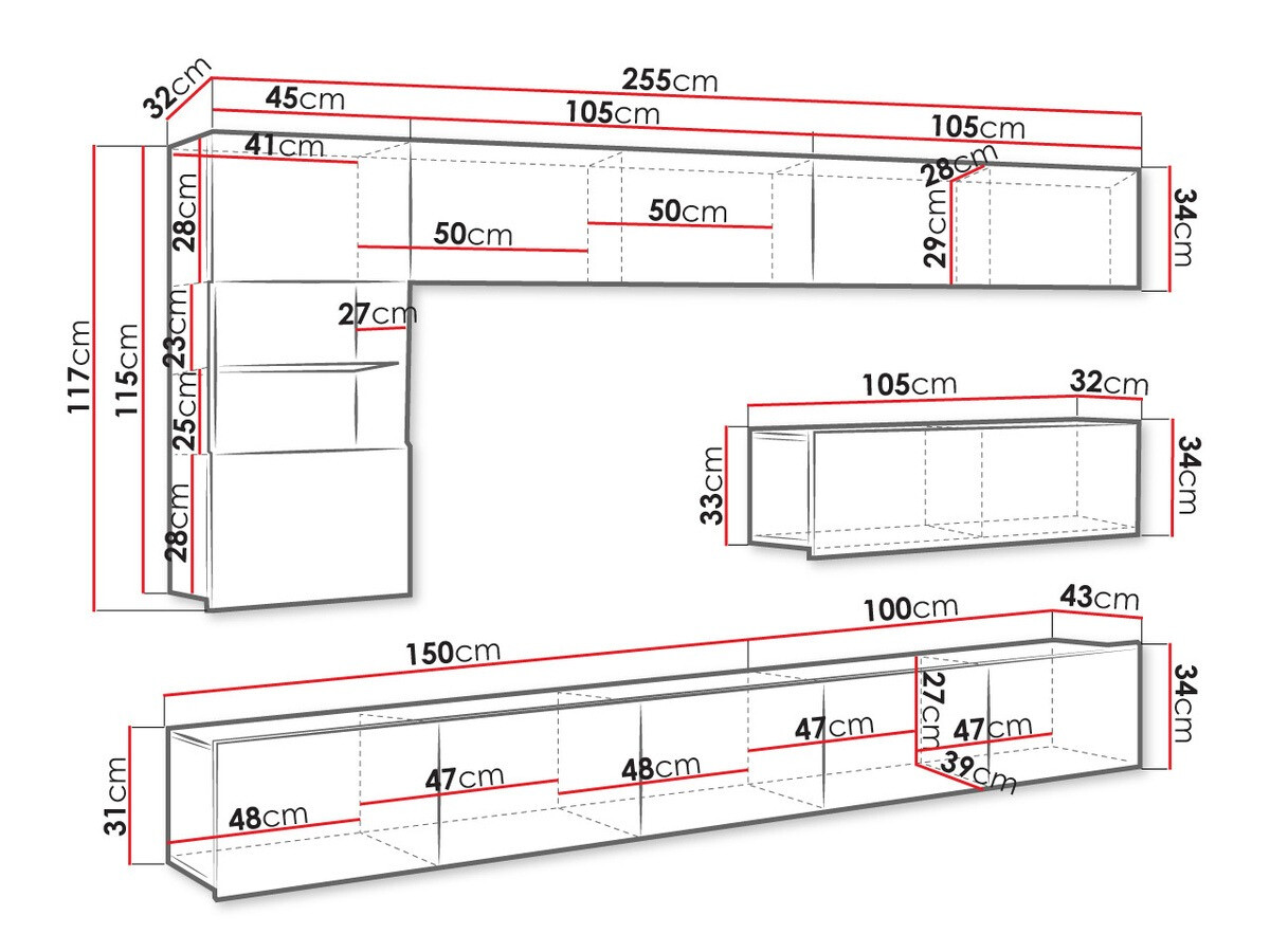 Viesistabas komplekts Tivdalu 108 (Melns + Glancēts melns)