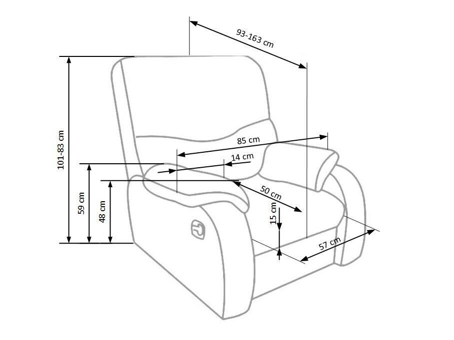Krēsls reglainer Houston 564 (Melns)