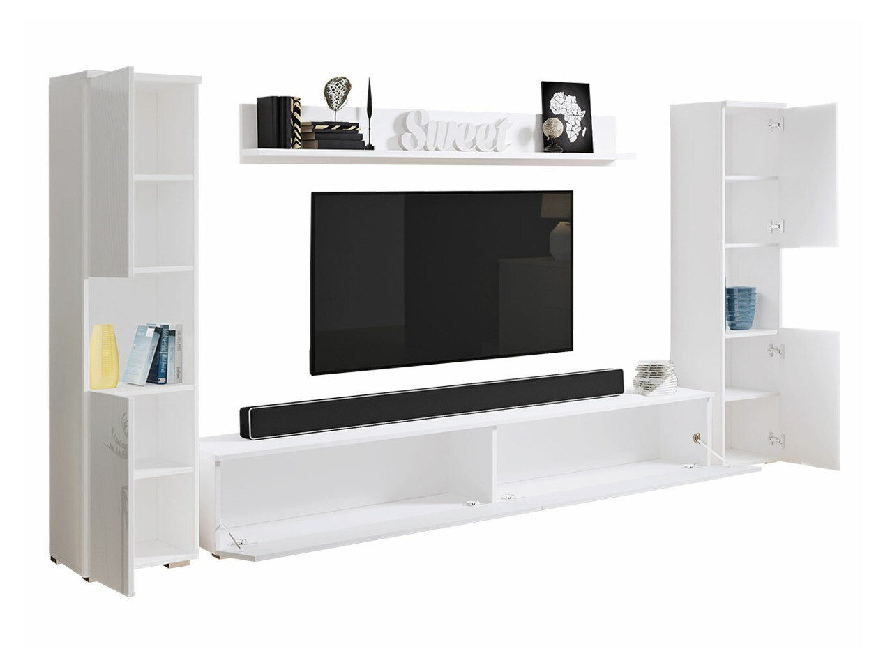 Viesistabas komplekts Sarasota 131 (Votan ozols + Glancēts balts)