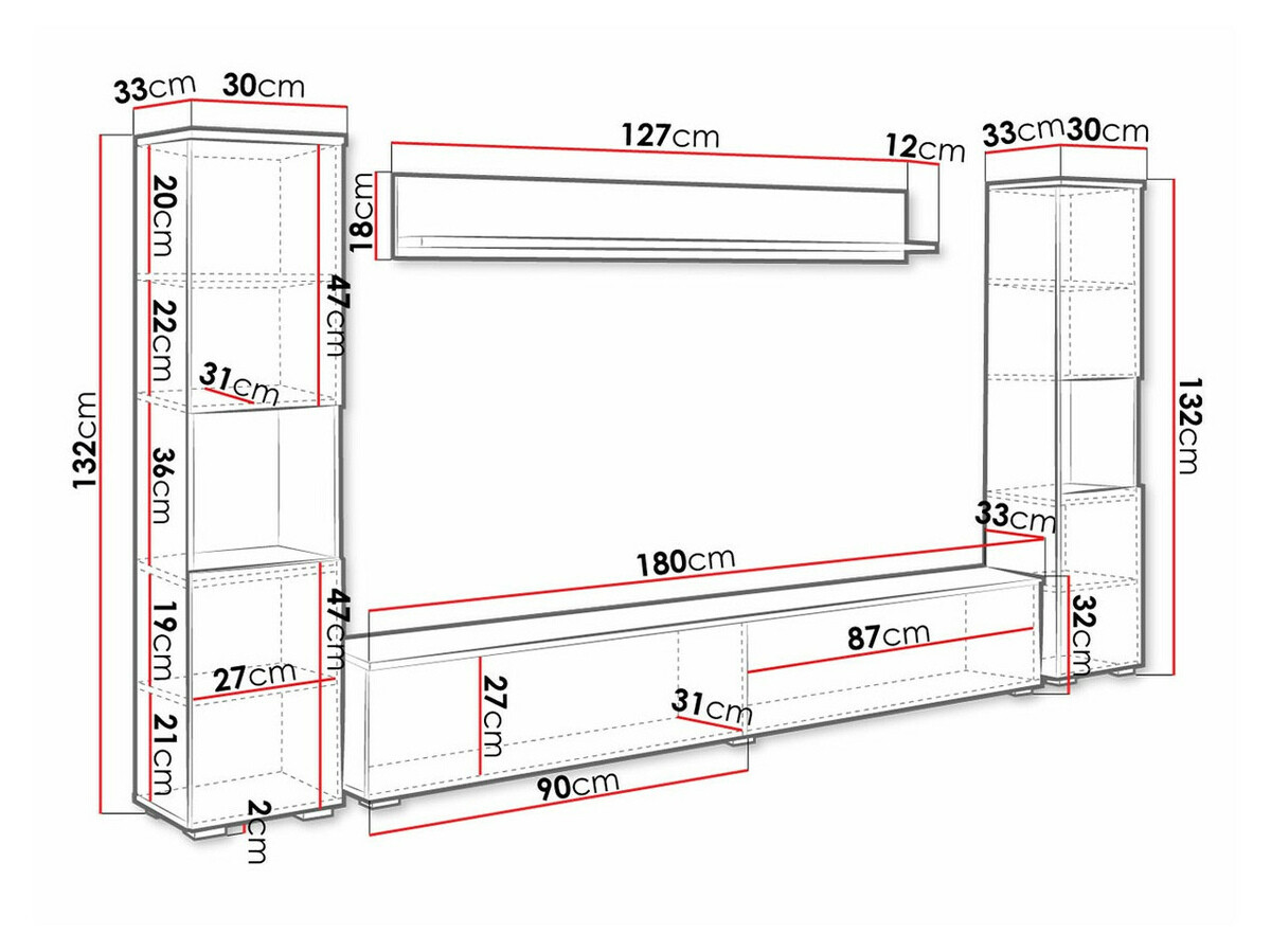 Набор для гостиной Sarasota 131 (Дуб вотан)