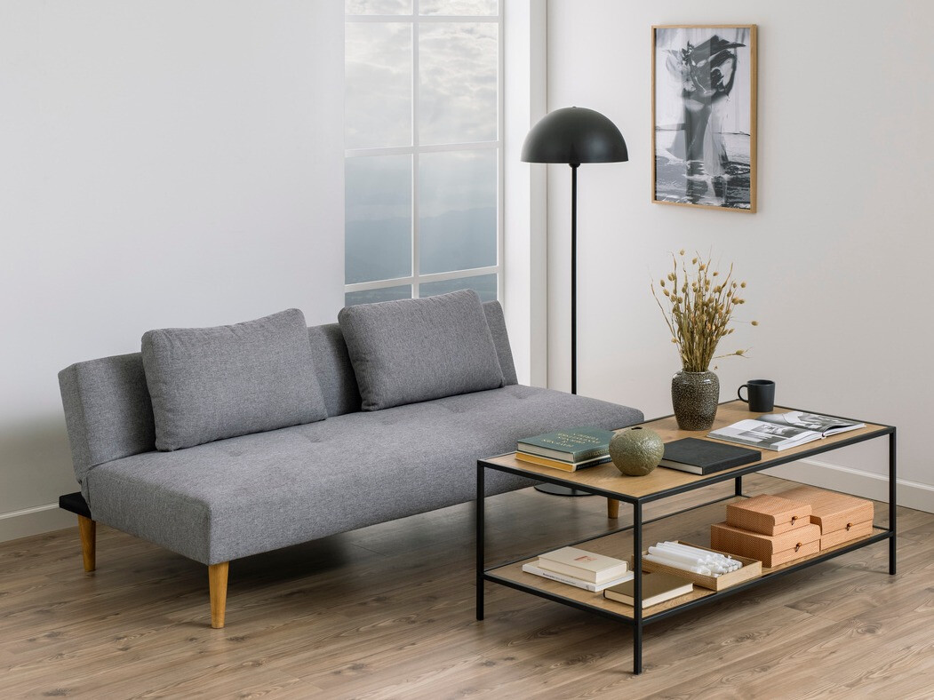 Dīvāns gulta Norsica 371 (Gaiši pelēks)