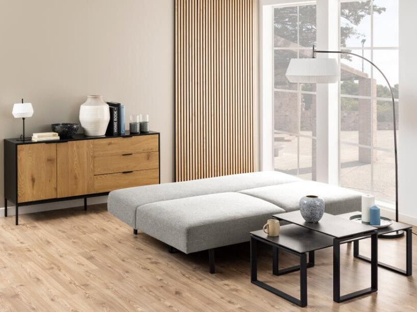 Dīvāns gulta Norsica 436 (Gaiši pelēks)