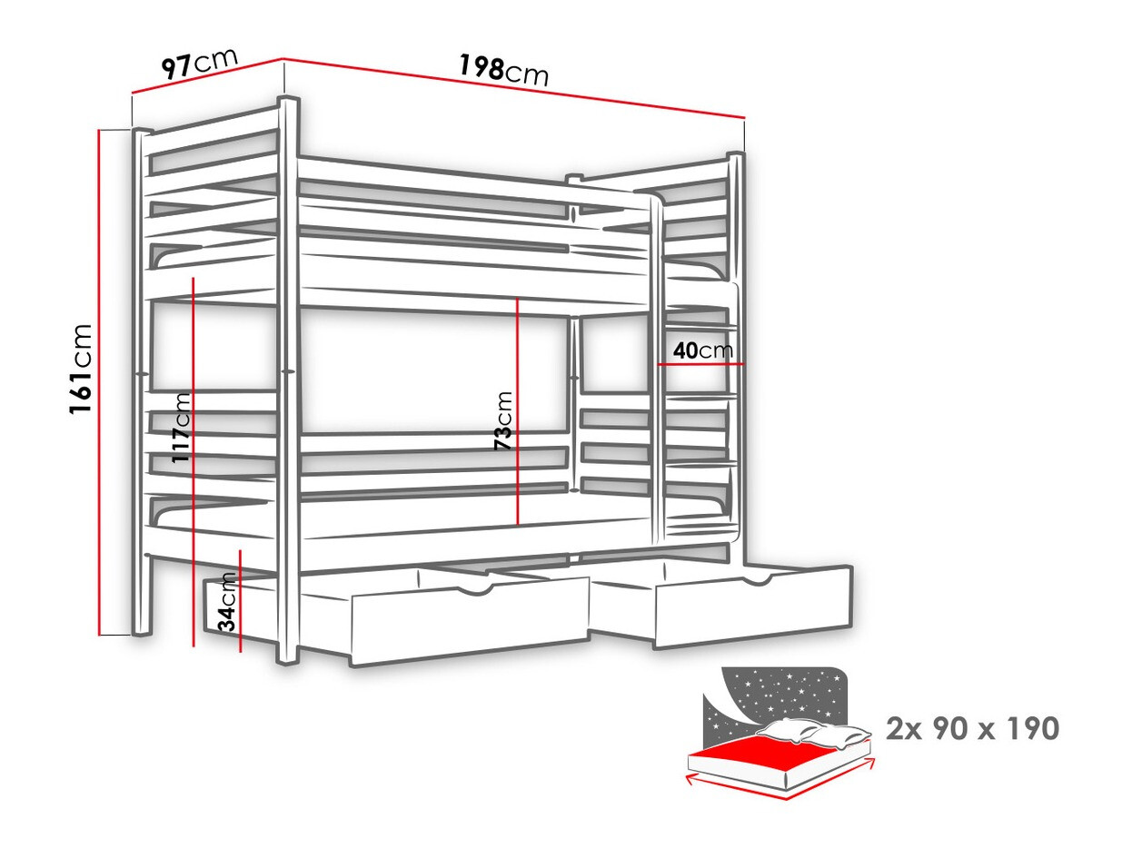 Двухъярусная кровать Vista 101 (Белый)