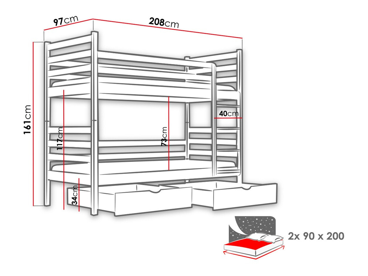 Двухъярусная кровать Vista 101 (Белый)