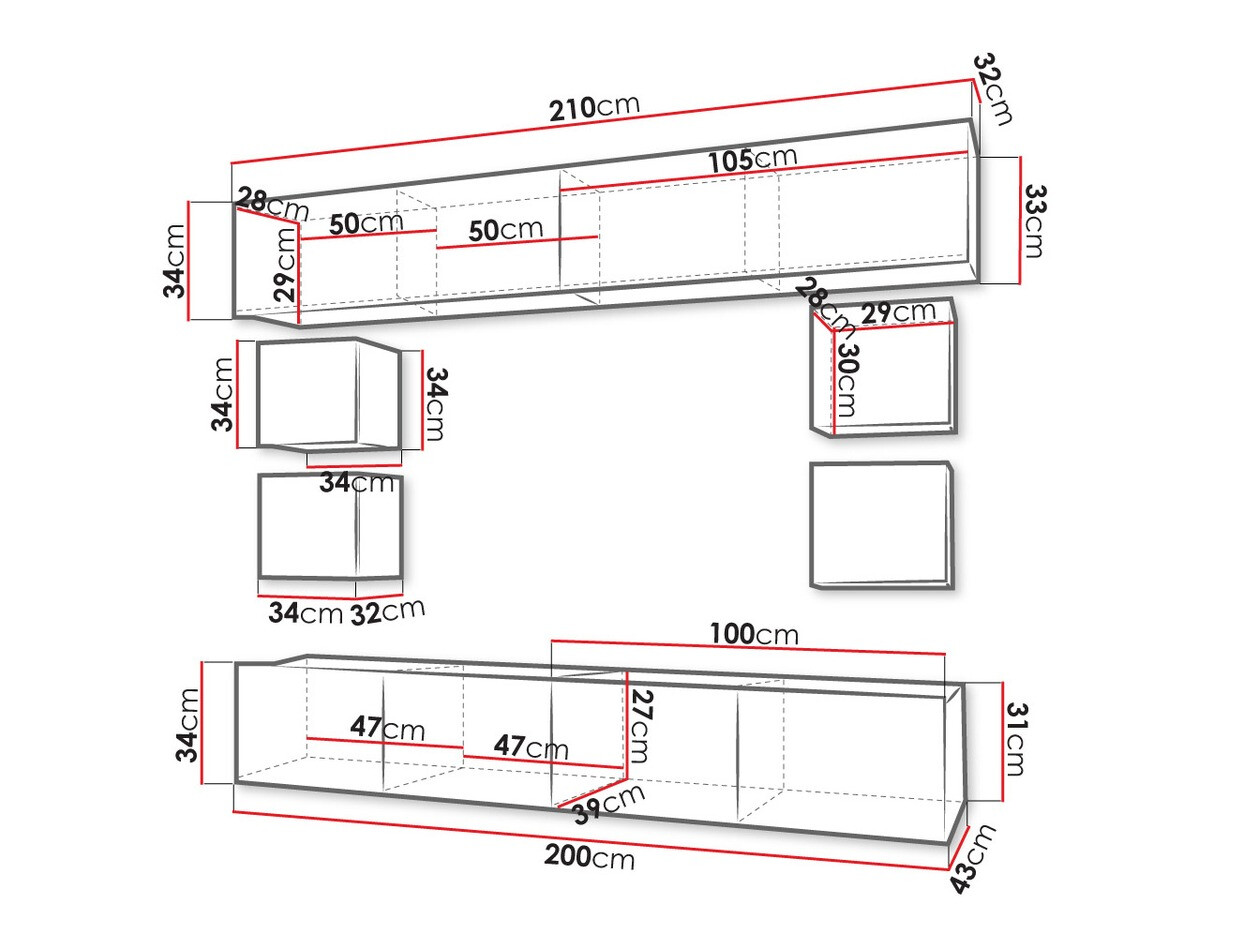 Набор для гостиной Tivdalu 134 (Чёрный + Глянцевый черный)