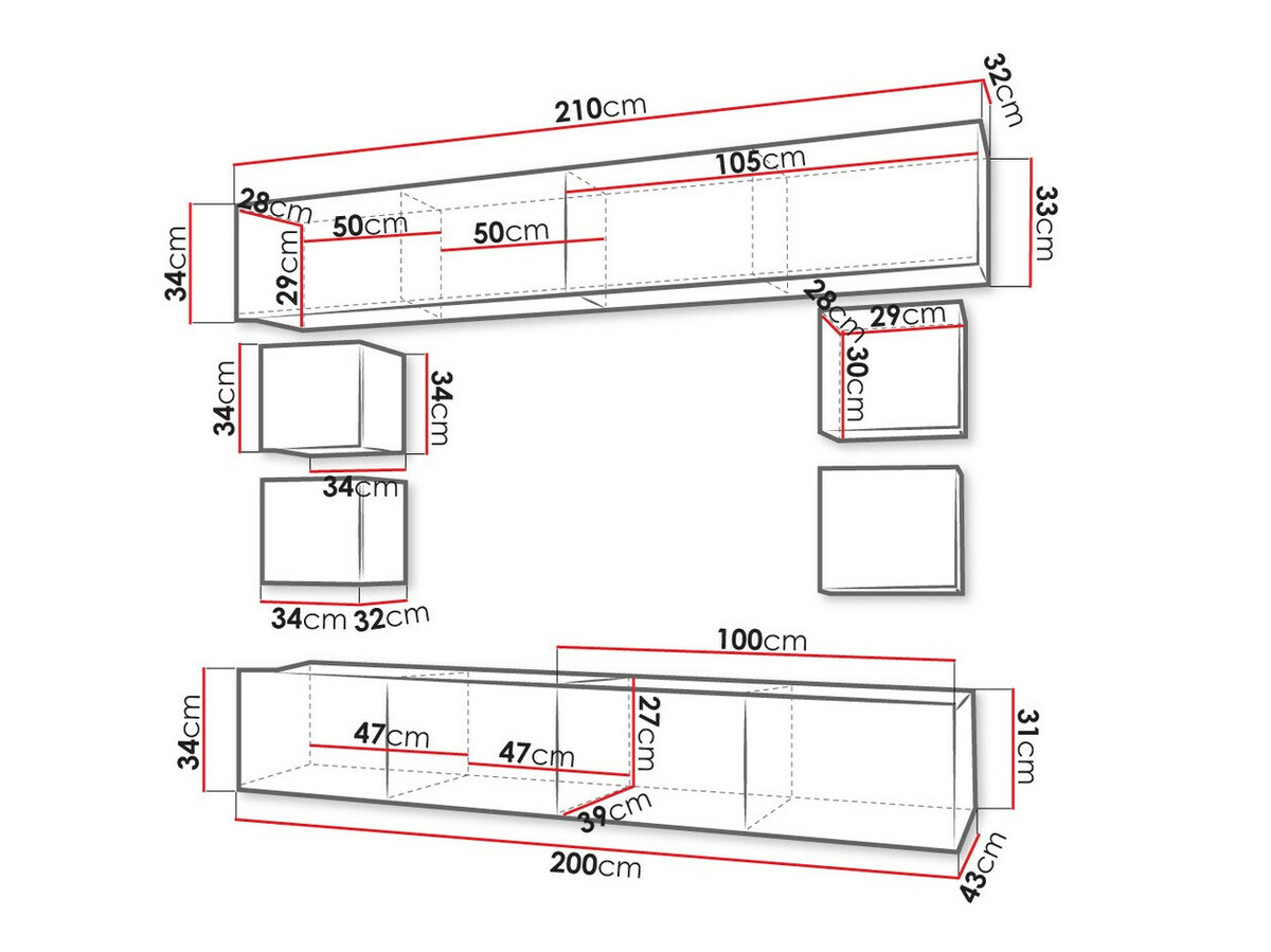 Viesistabas komplekts Tivdalu 134 (Balts + Glancēts balts)