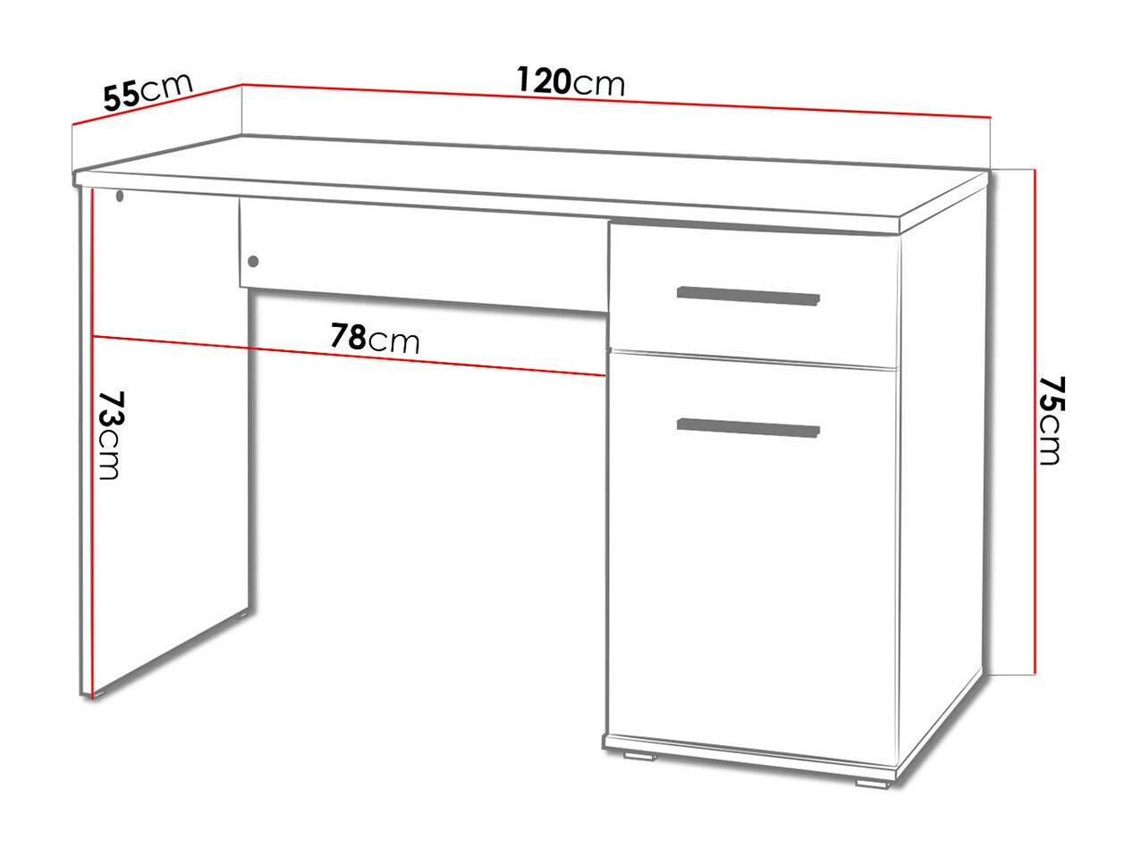 Письменный cтол Cirveso 114 (Белый + Глянцевый белый)