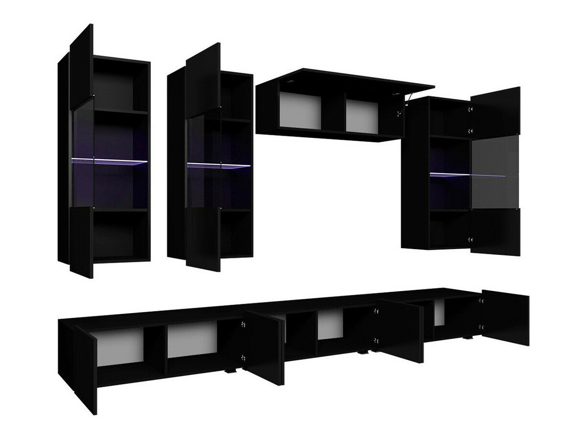 Viesistabas komplekts Tivdalu 121 (Balts + Glancēts balts)