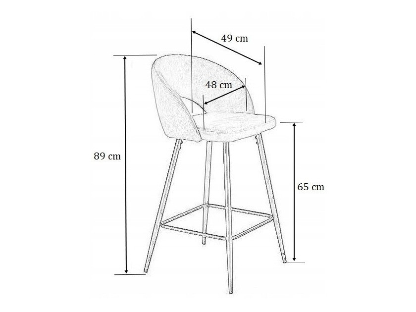 Zemais bāra krēsls Houston 881 (Pelēks + Melns)