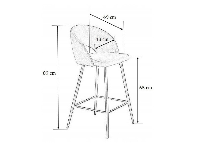 Zemais bāra krēsls Houston 881 (Tumši zils + Melns)