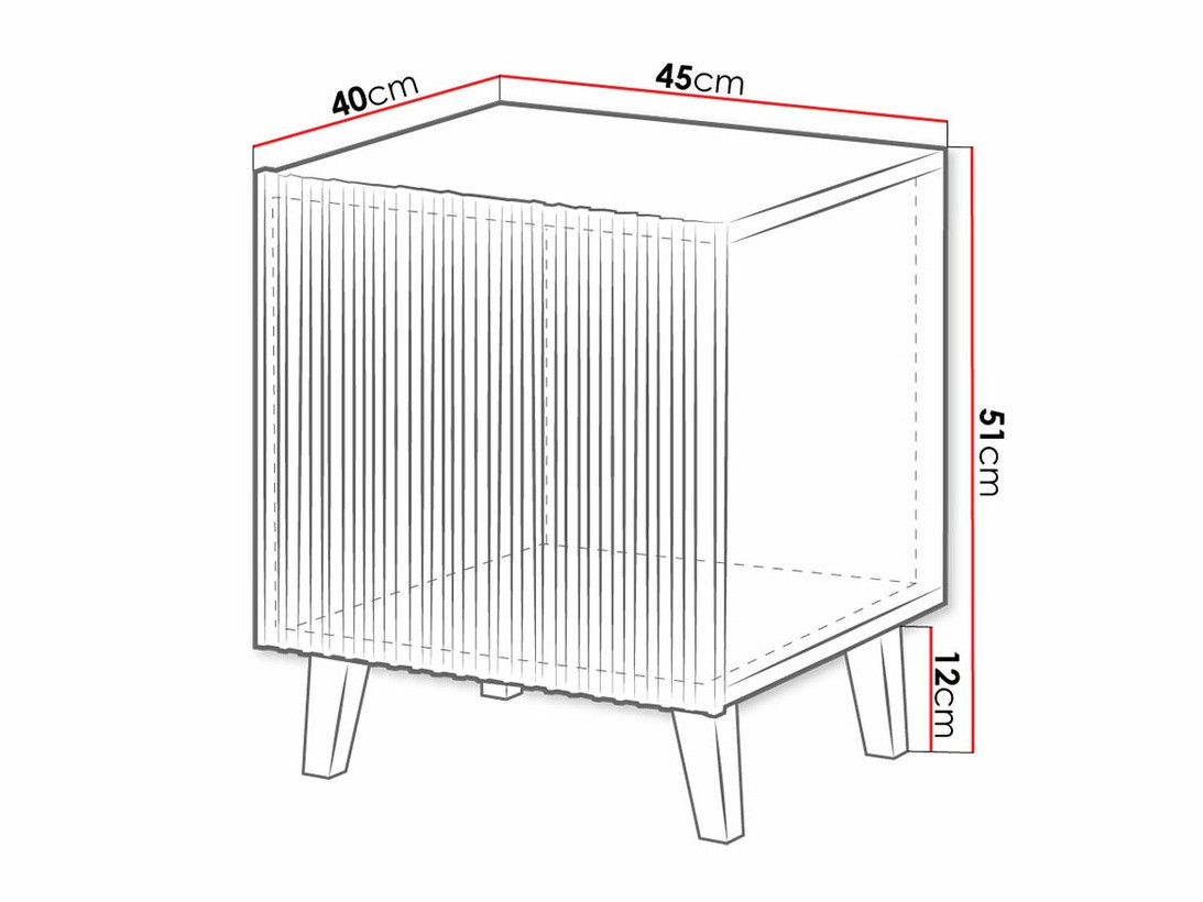 Прикроватная тумбочка Levmari 107 (Чёрный + Золотой) (2шт.)