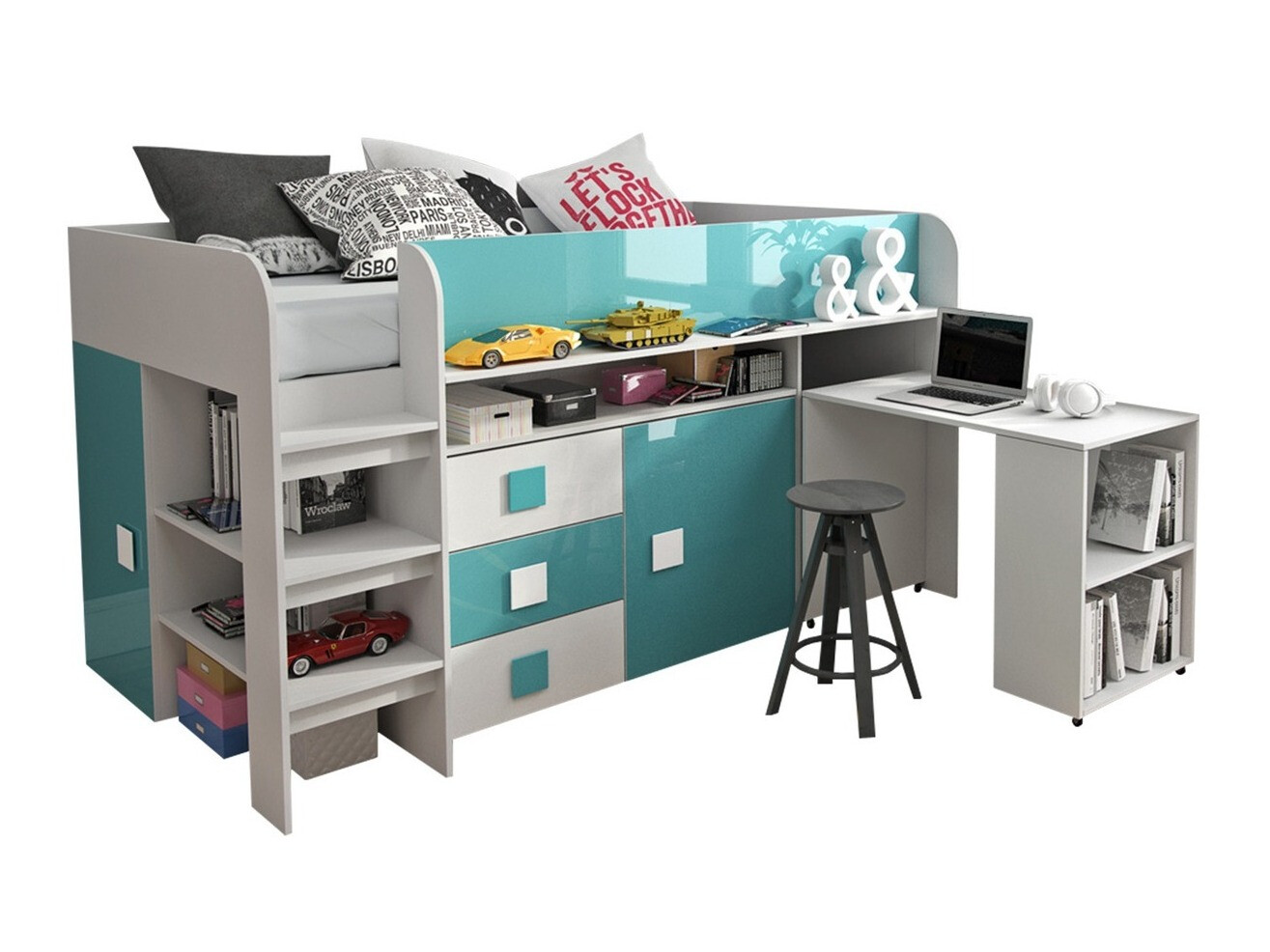 Gulta Hartford 190 (Balts + glancēts Tirkīzs + Glancēts balts)