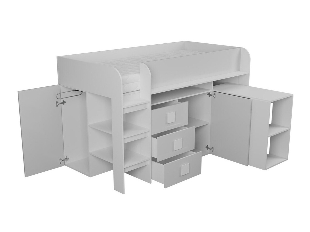 Кровать Hartford 190 (Белый + Глянцевый белый + Глянцевый розовый)