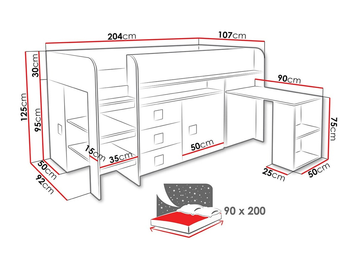 Кровать Hartford 190 (Белый + глянцевый Бирюзовый + Глянцевый белый)