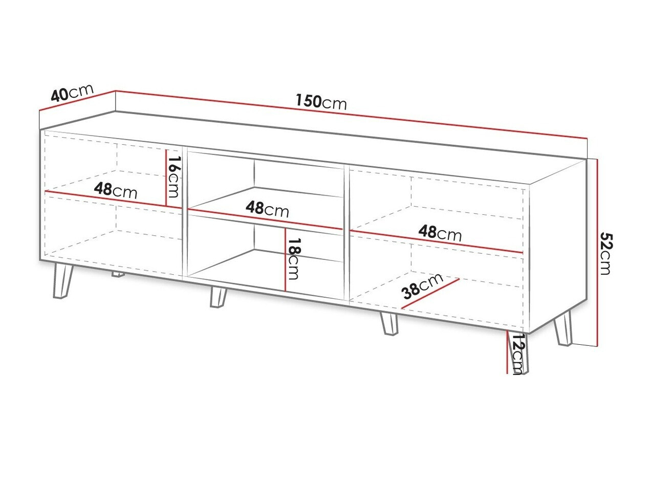 TV galds Levmari 102 (Balts + Melns)