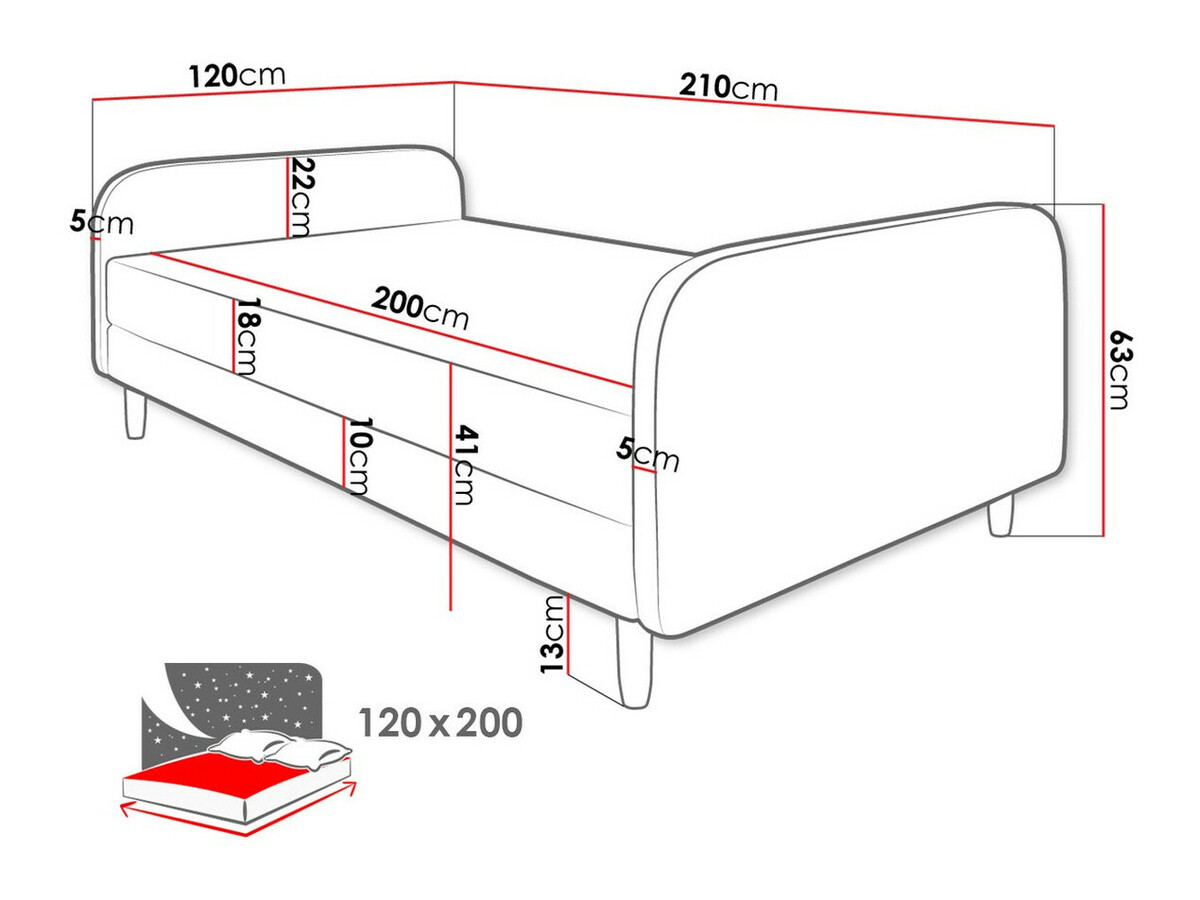 Кровать Memphis 125 (Rico 01)