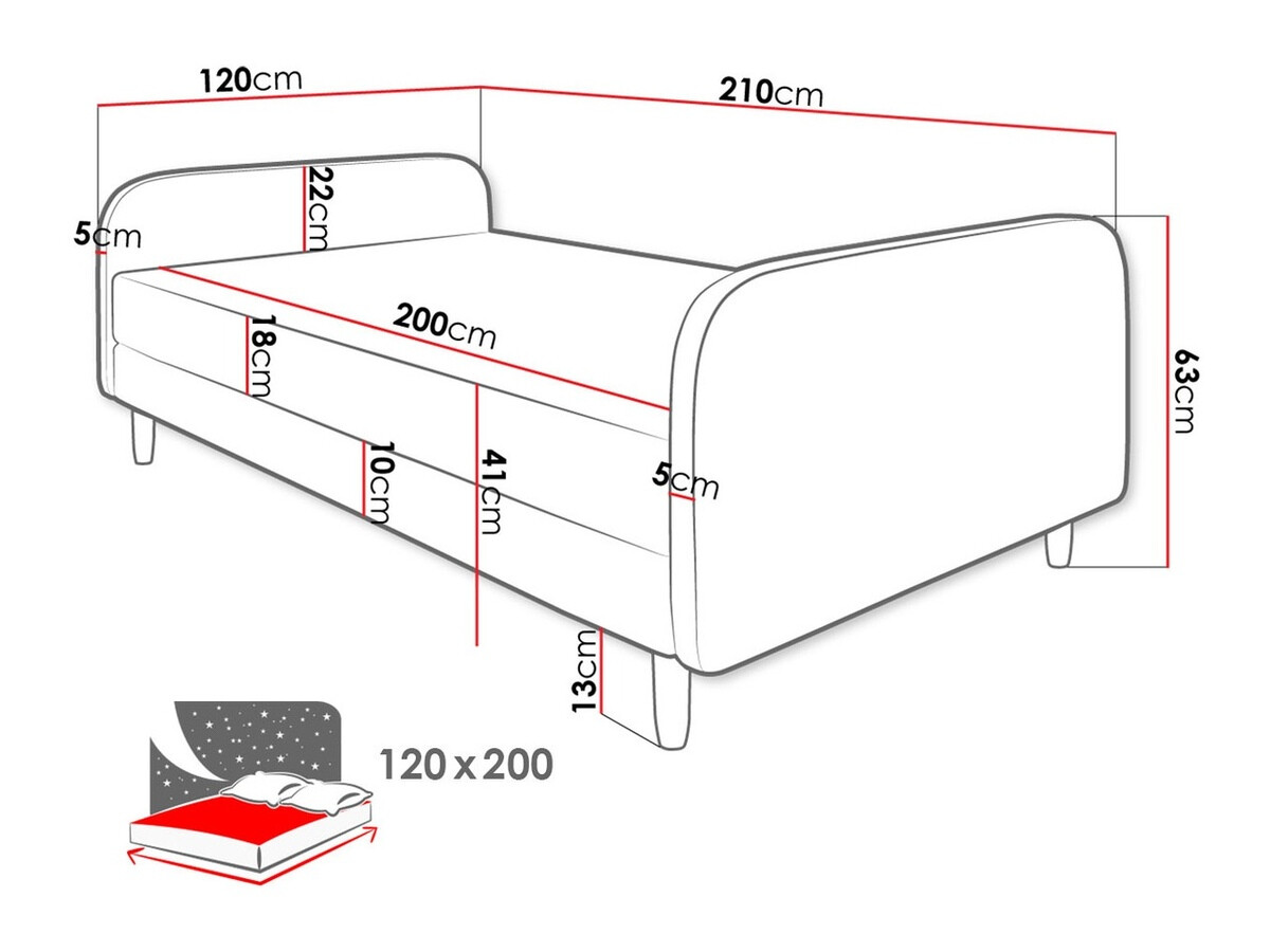 Кровать Memphis 125 (Rico 19)