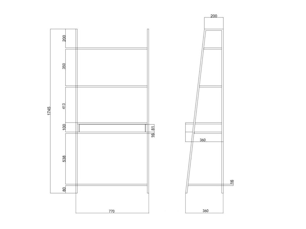 Письменный cтол Norsica Sevferi 163 (Дикий дуб + Чёрный)