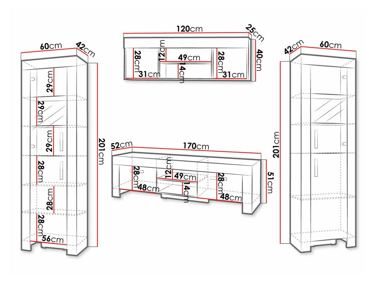 Набор для гостиной Melfeli 124 (Сонома Дуб)