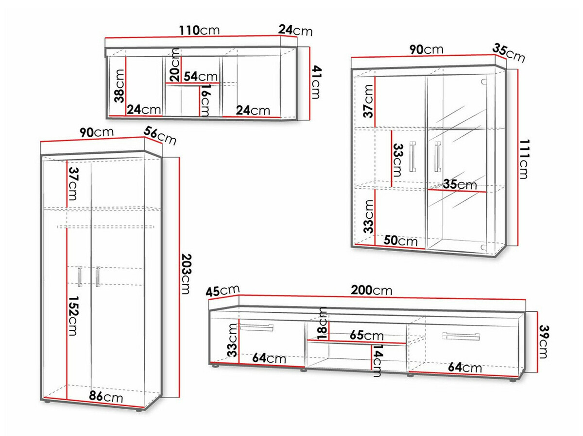 Набор для гостиной Cormiru 107 (Слива + графит)