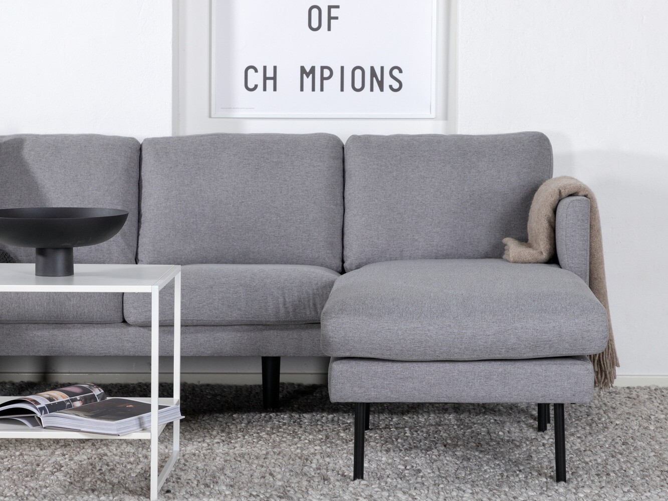 Угловой диван Fercame 102 (Серый + Чёрный)