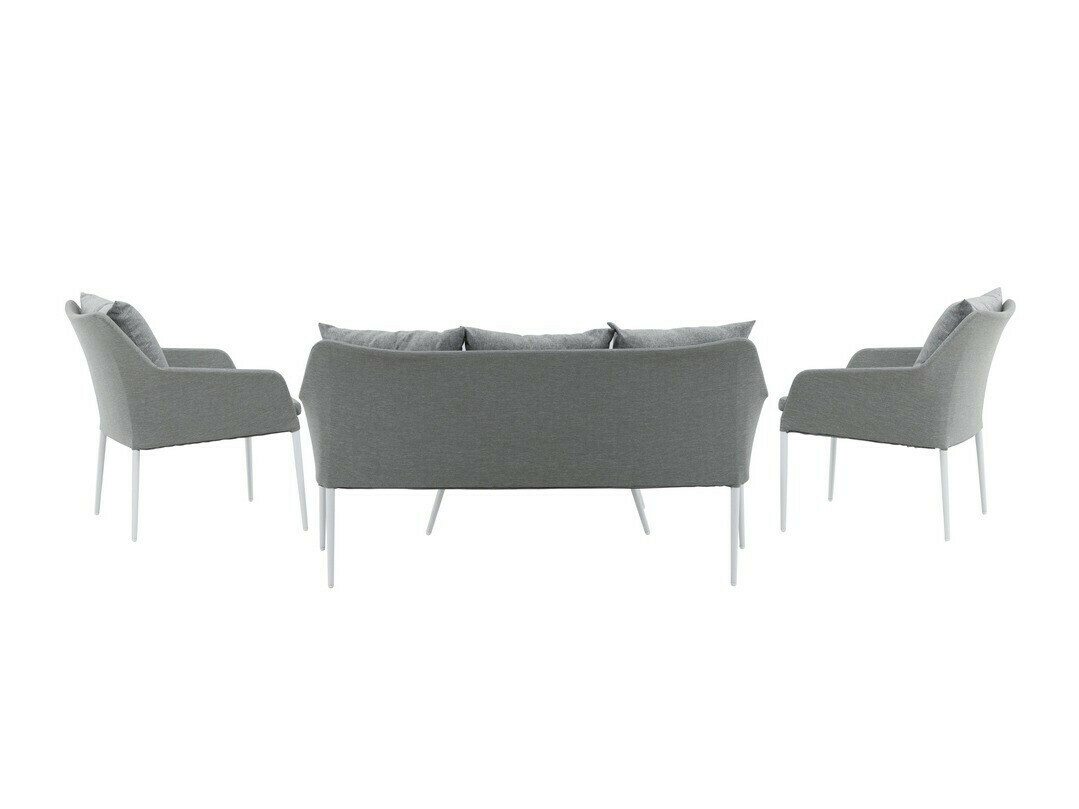 Dārza mēbeļu komplekts Dallas 3116 (Gaiši pelēks + Balts)