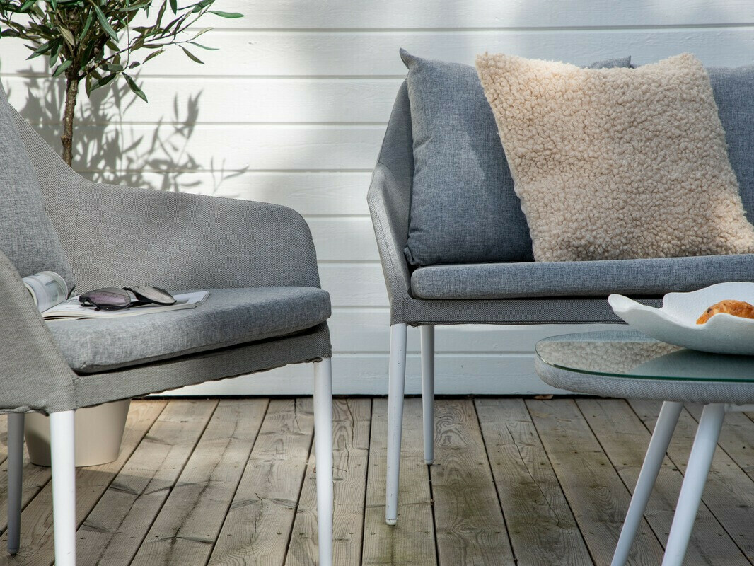 Dārza mēbeļu komplekts Dallas 3116 (Gaiši pelēks + Balts)