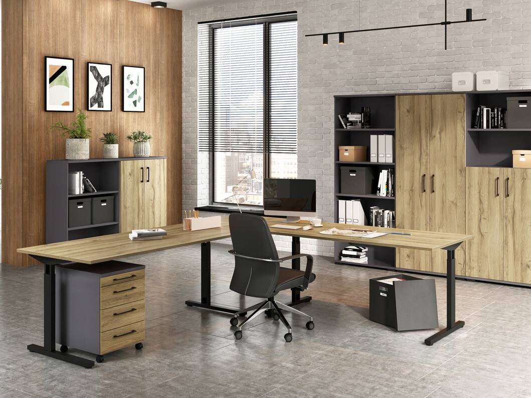 Письменный cтол Lartesi 107 (Внук дуб + Чёрный)