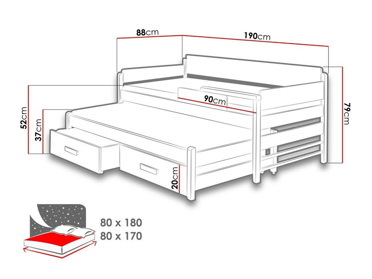 Кровать Henderson 121 (Белый + Трюфель)