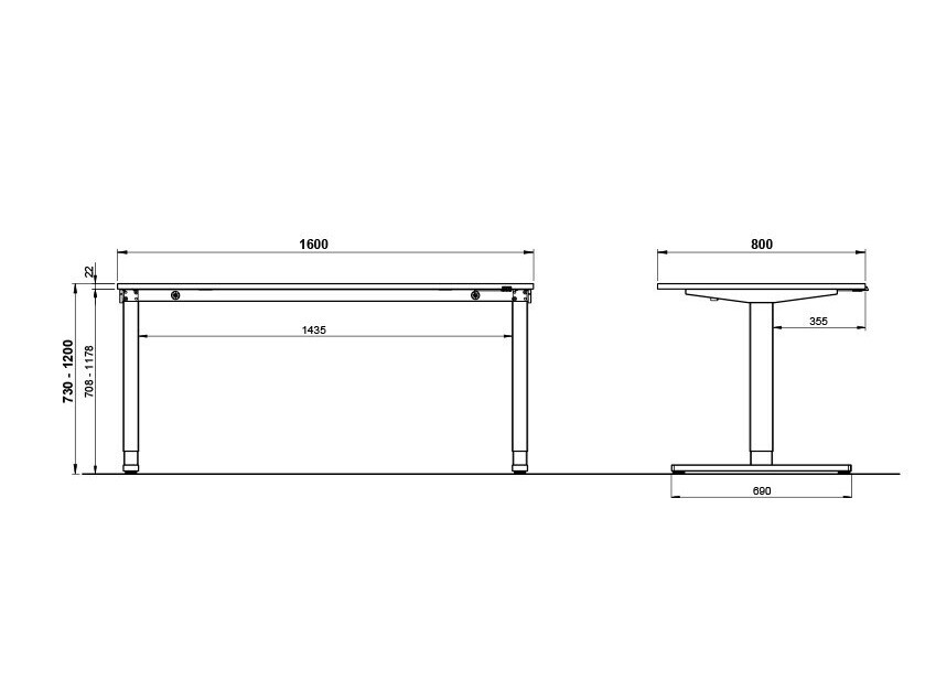 Rakstāmgalds ar regulējamu augstumu Eliromo 109 (Gaiši pelēks + Pelēks)