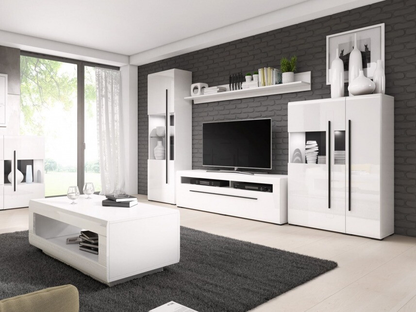 Шкафчик Ophsalu 105 (Белый + Глянцевый белый)