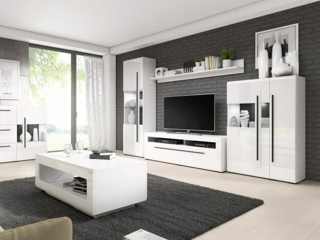 ТВ тумба Ophsalu 103 (Белый + Глянцевый белый)