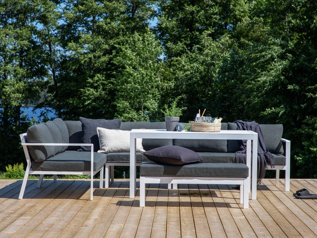 Dārza mēbeļu komplekts Dallas 3119 (Balts + Pelēks)