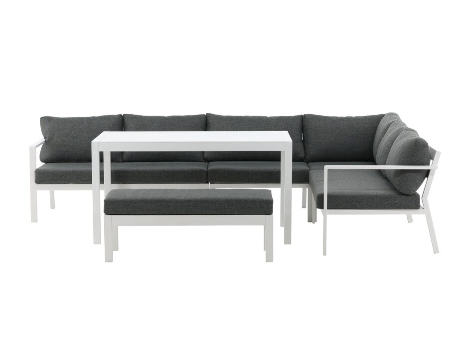 Dārza mēbeļu komplekts Dallas 3119 (Balts + Pelēks)