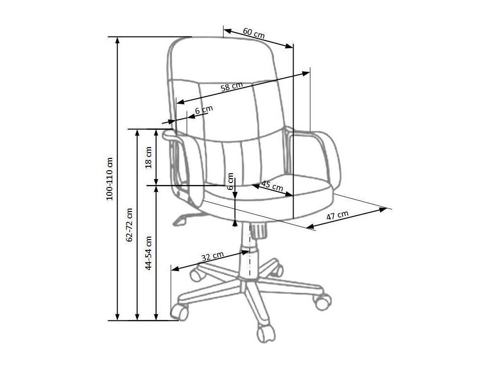 Biroja krēsls Houston 594 (Melns)