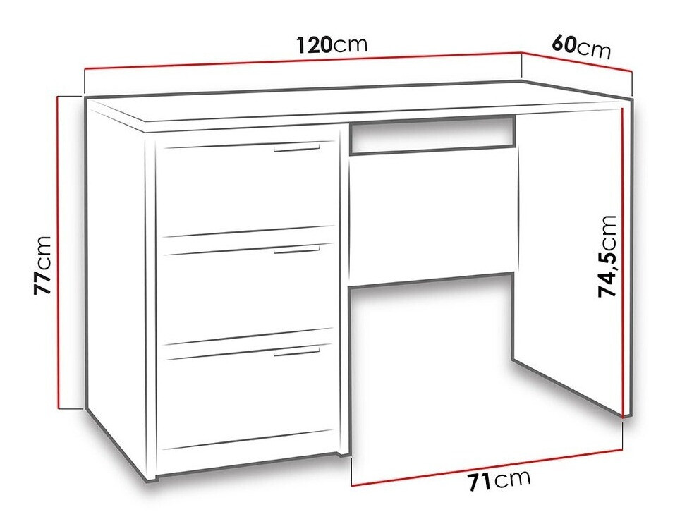 Письменный cтол Fivelbo 100 (Монастырский дуб + Глянцевый черный)