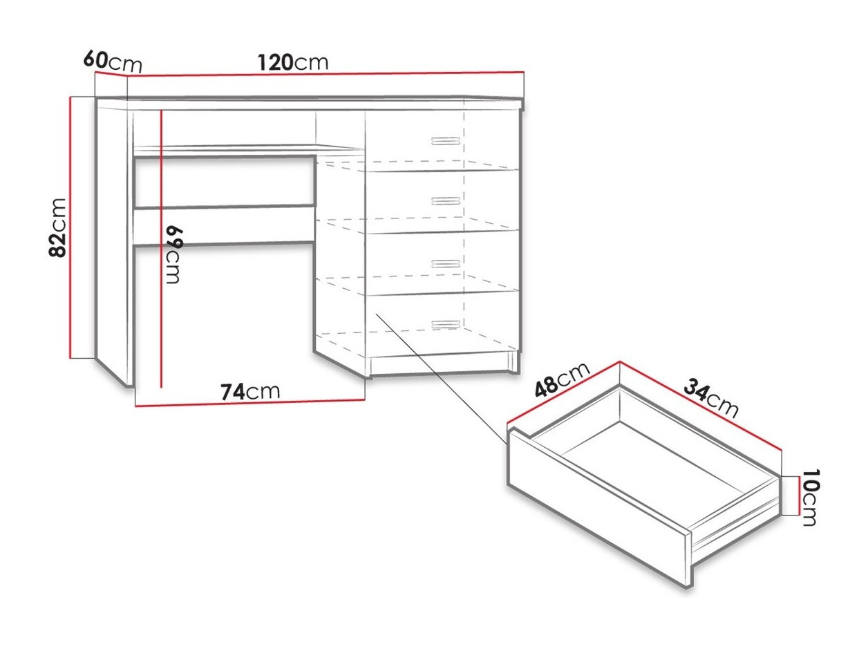 Rakstāmgalds Serfeno 114 (Kraft Balts)