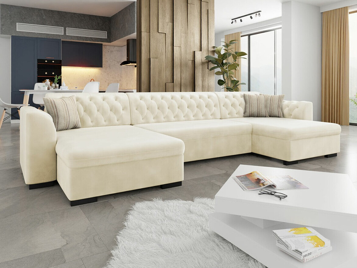 Chesterfield stūra dīvāns Comfivo 255 (Magic Velvet 2250 + Senegal 825)