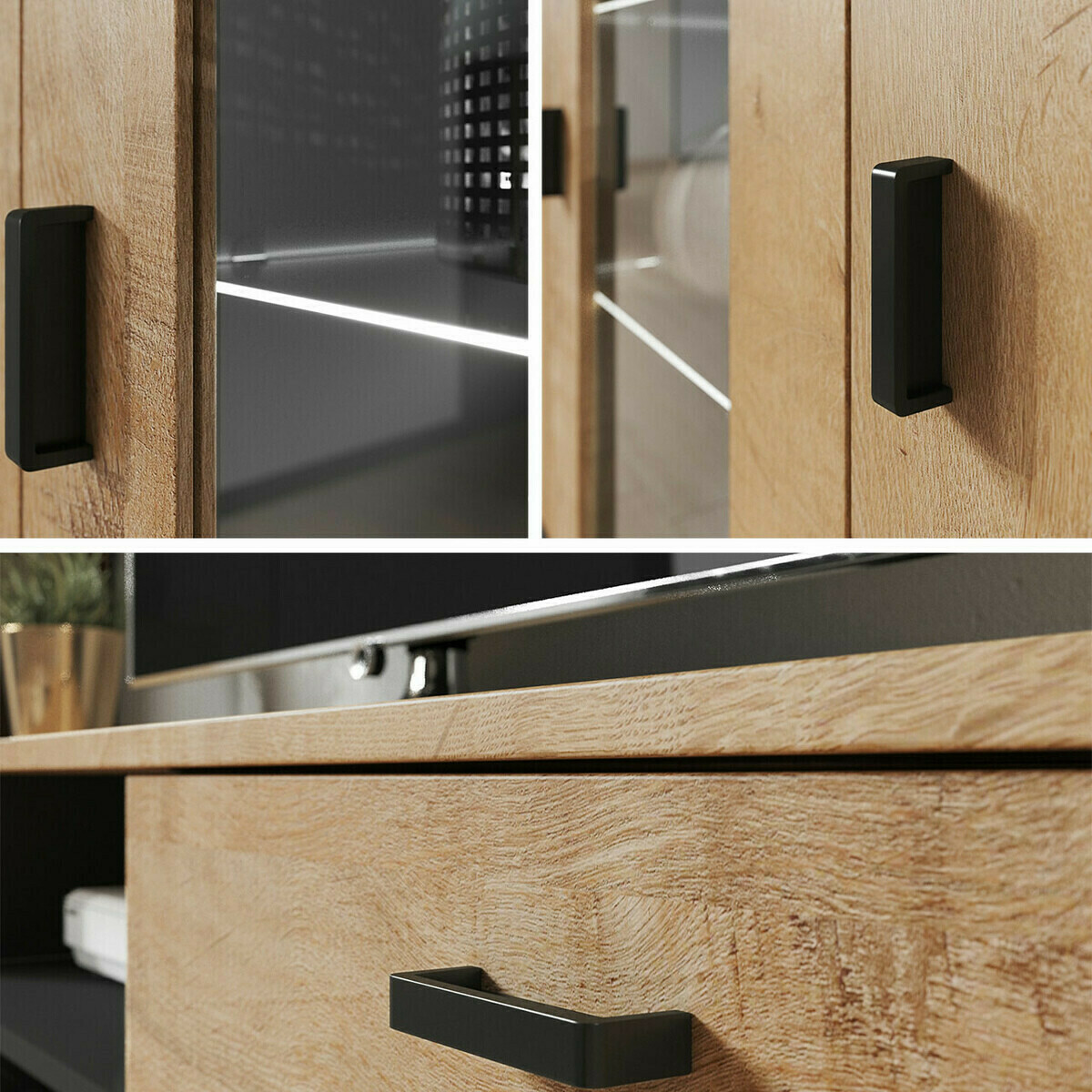 Набор для гостиной Tornola 110 (Чёрный + Глянцевый черный)