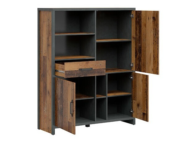 Стеллаж Belsera 108 (Коричневый + Матера серый)