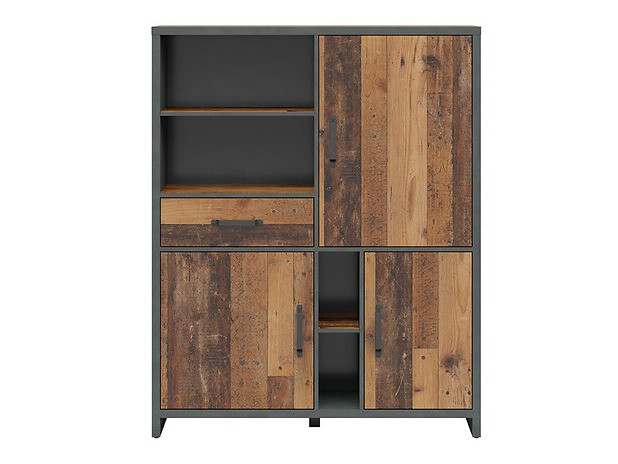 Стеллаж Belsera 108 (Коричневый + Матера серый)