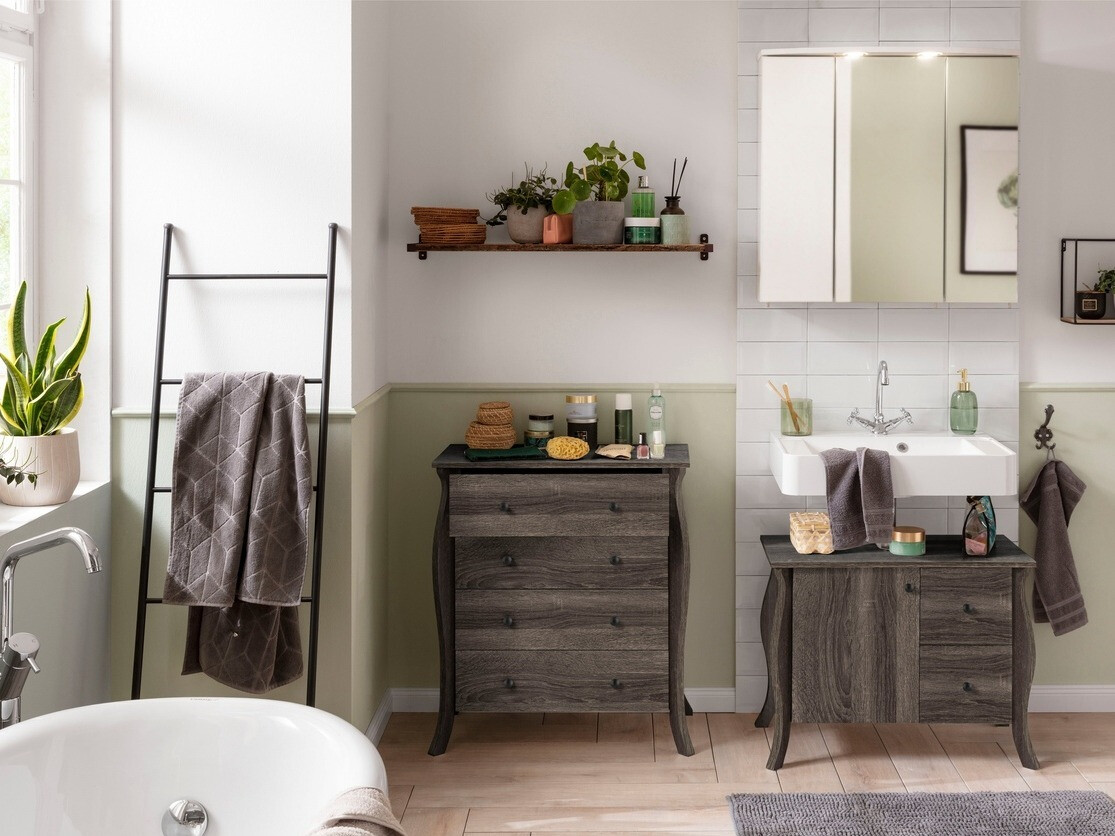 Stāvošs vannas skapītis Ophtole 104 (Pelēks ozols)