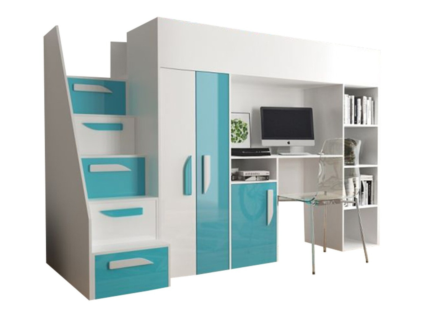 Augsta gulta Hartford 192 (Balts + Glancēts Tirkīzs + Glancēts balts)