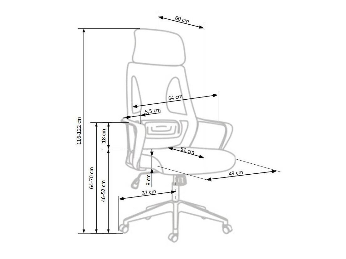 Biroja krēsls Houston 1080 (Melns)