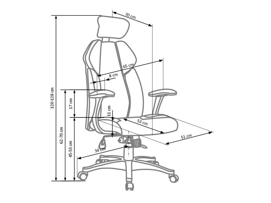 Biroja krēsls Houston 1492 (Melns + Balts)