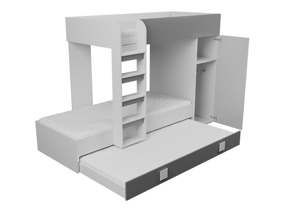 Divstāvu gulta Hartford 191 (Balts + Glancēts balts + Spīdīgi rozā)
