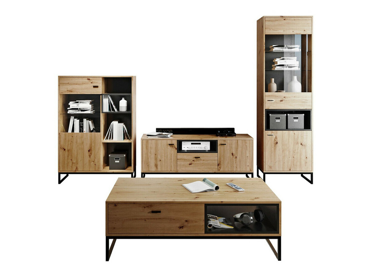 Viesistabas komplekts Baltesi 108 (Artisan ozols + Melns)