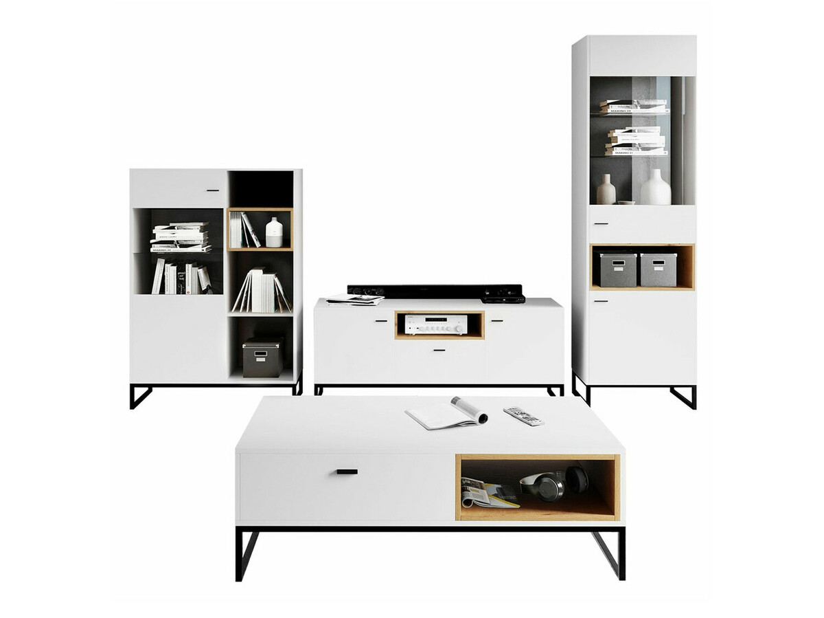 Viesistabas komplekts Baltesi 108 (Balts + Artisan ozols)